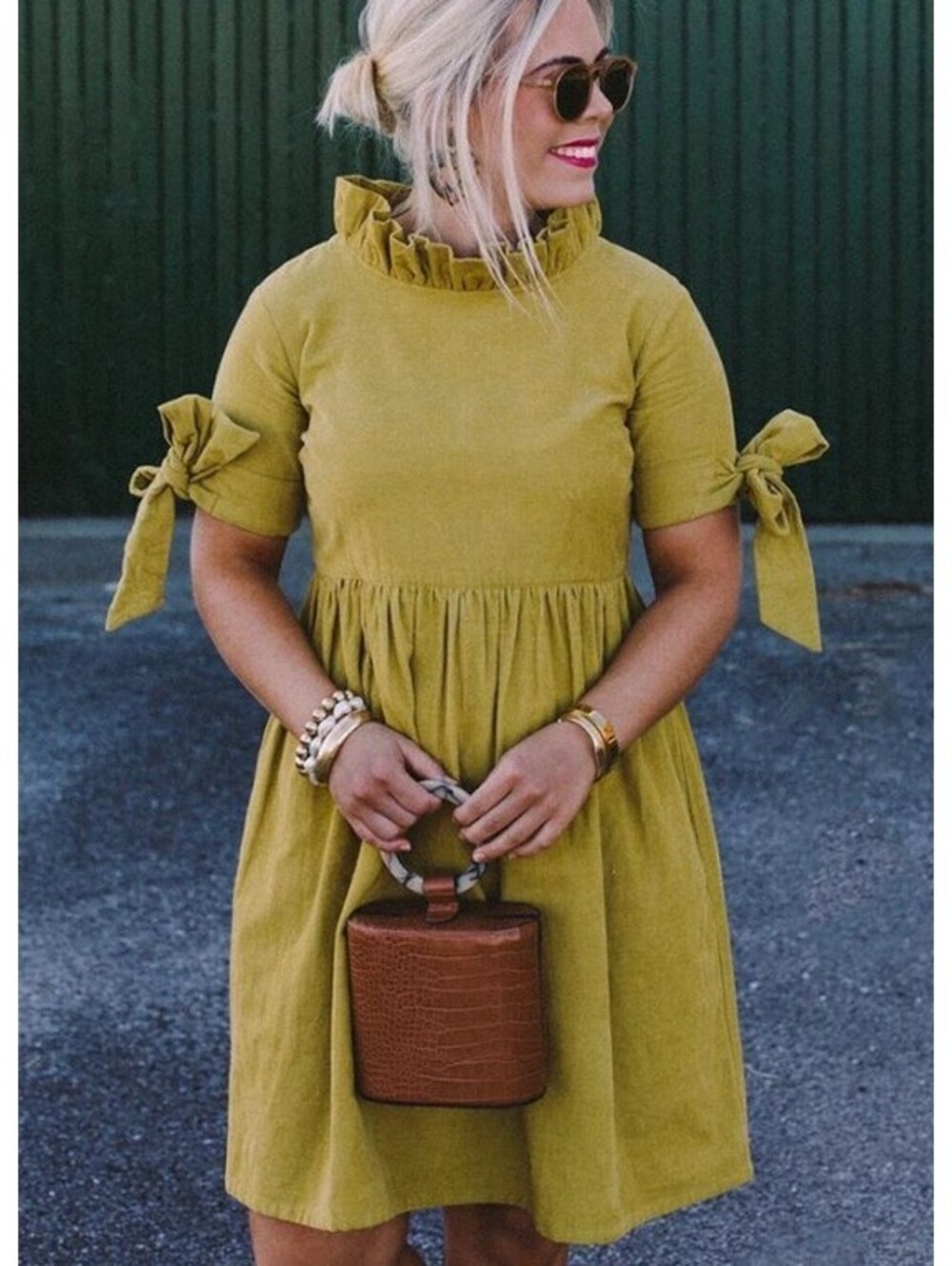 Elizabeth Wilson Boutique Mustard Yellow Corduroy Mini Dress - Women's XL